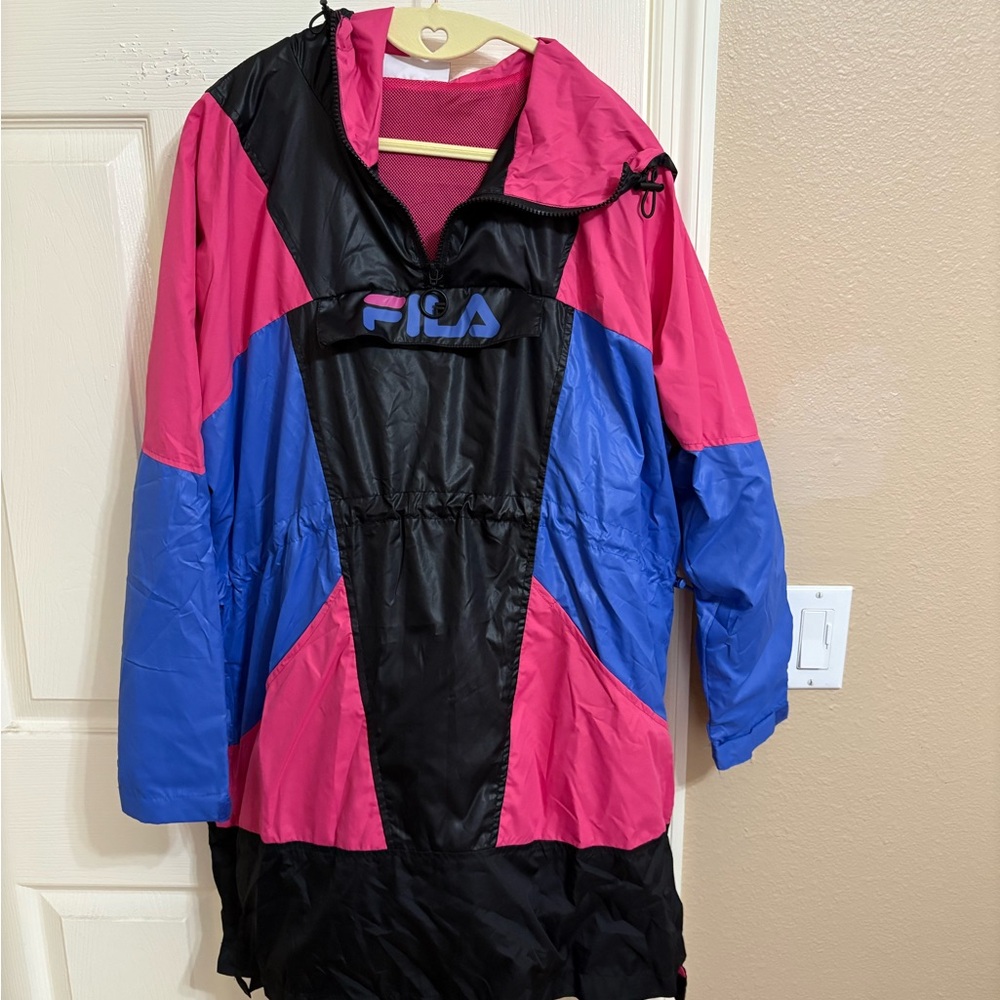 Fila Pink and Black Rain Jacket